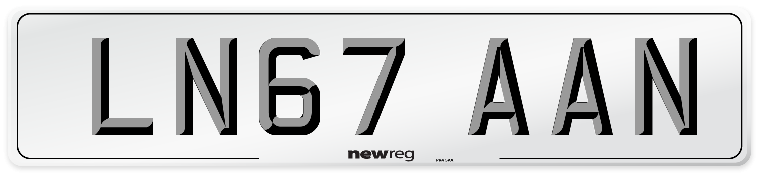 LN67 AAN Number Plate from New Reg